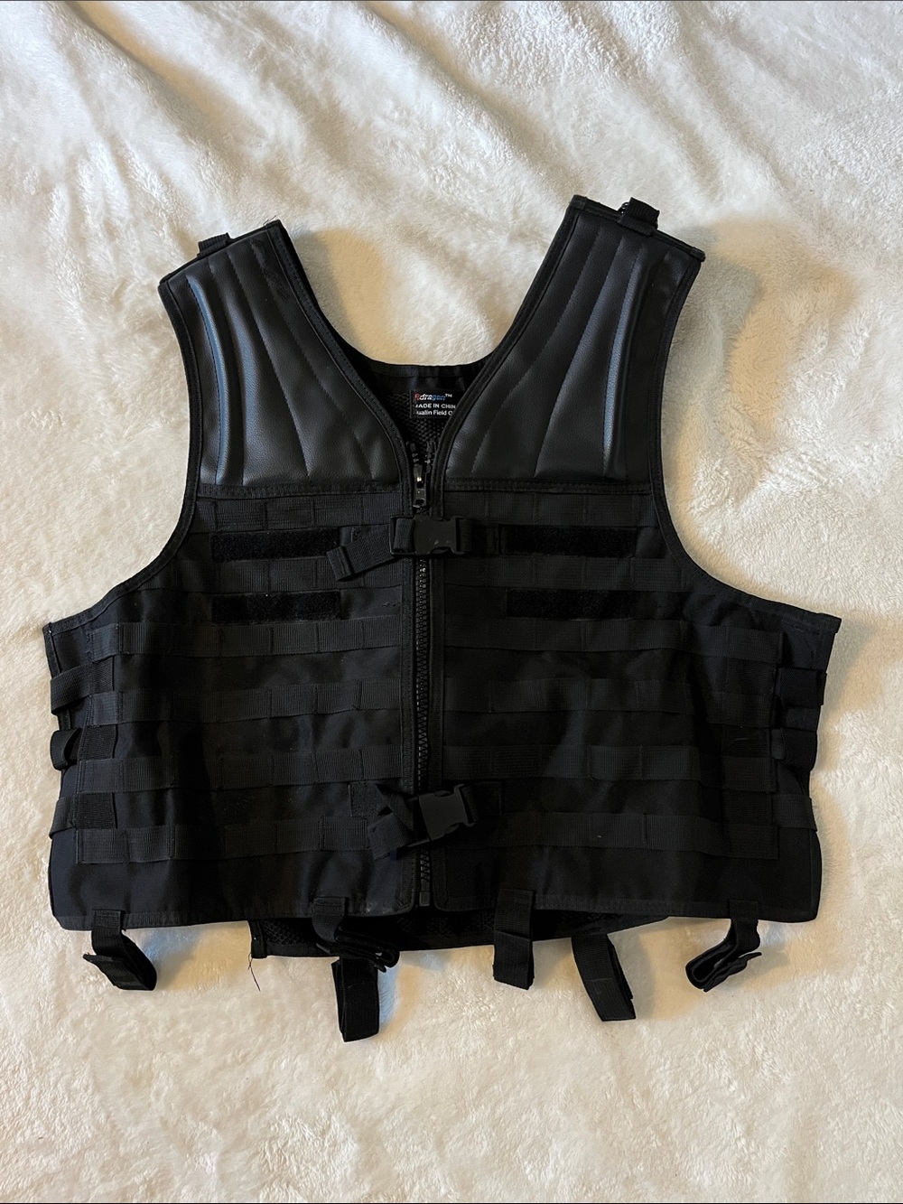 Black Fidragon Field Gear Tactical Vest with Front Zip MOLLE Sualin Field Gear